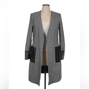 Calvin Klein Women's Long Black & White Blazer with Black Details